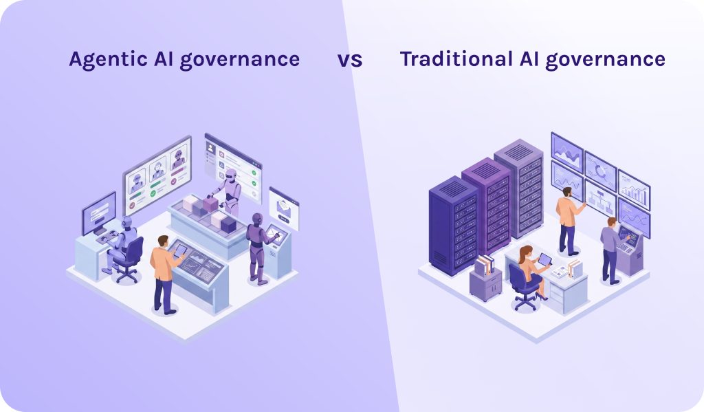 How does agentic AI differ from traditional AI governance