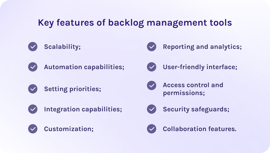 Key Features of Backlog Management Tools