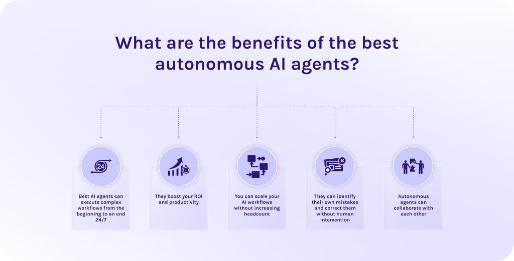 What are the benefits of the best autonomous AI agents