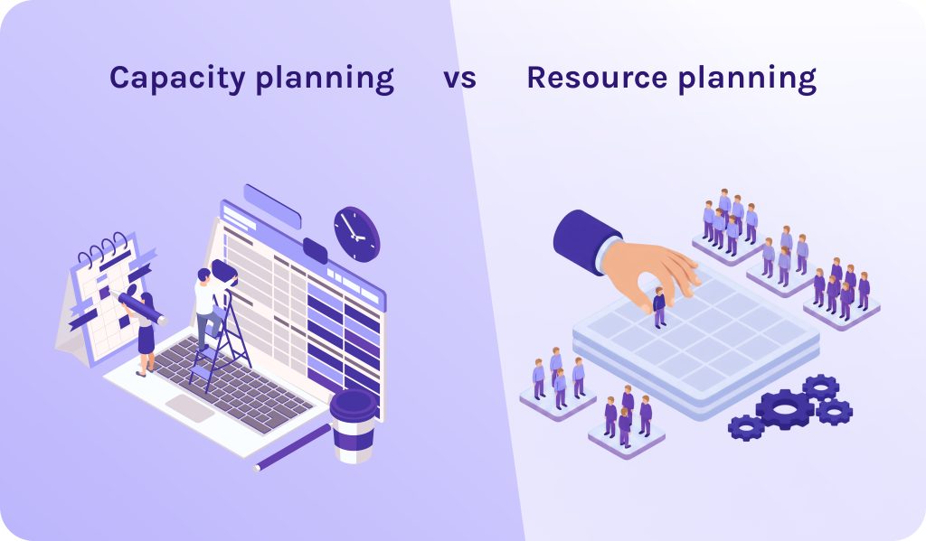 What is the difference between capacity planning and resource planning