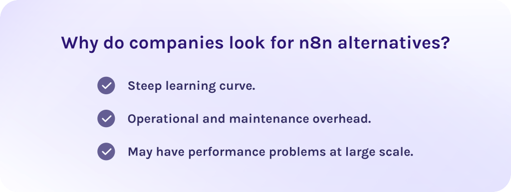 Why do companies look for n8n alternatives