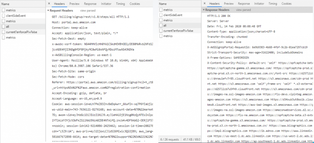 HTTP reponse structure in the browser